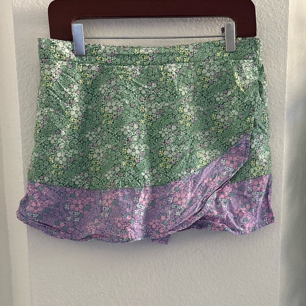 Assembly Floral Green and Purple Skirt